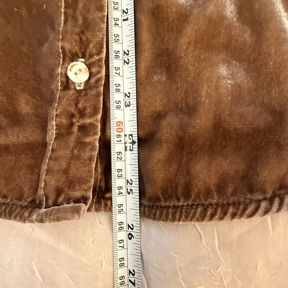 Cut Loose Velvet Blouse Color Brass Quiet Luxury Minimalist Academia Lagenlook S - Picture 4 of 8